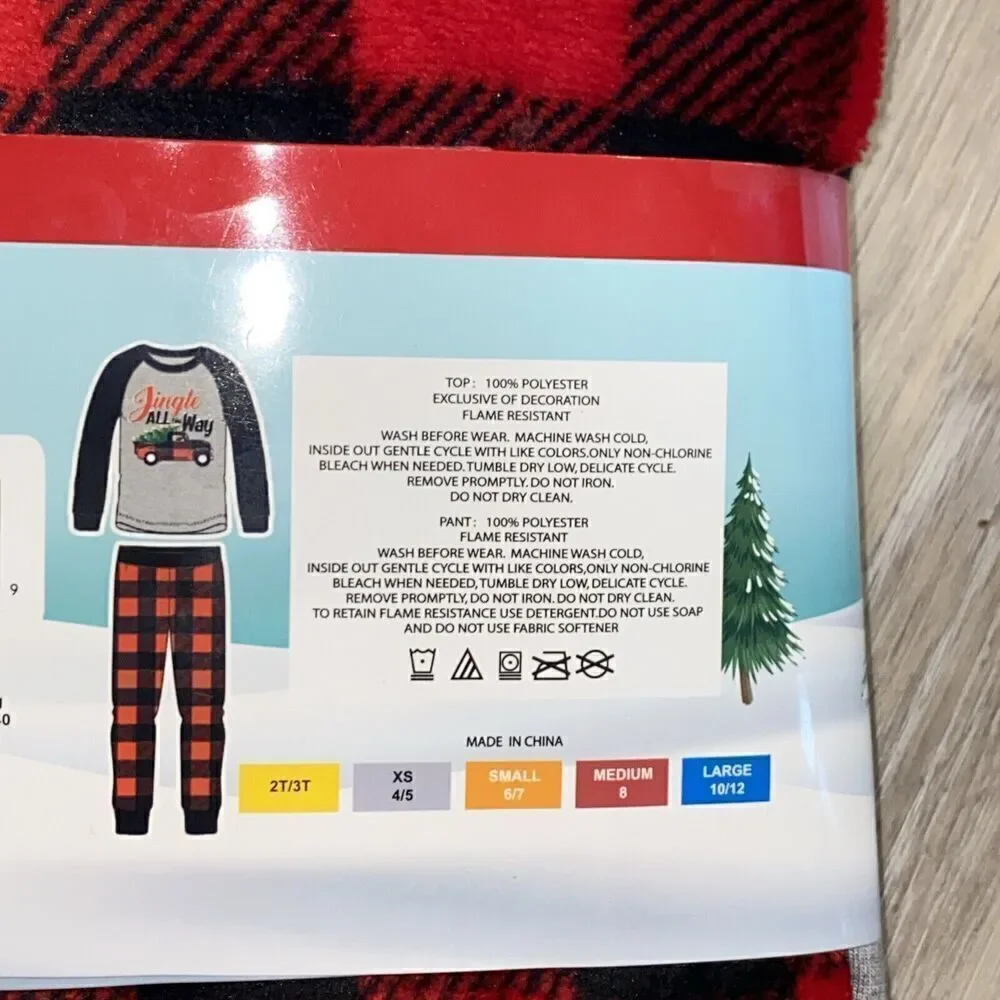 Holiday Fam Jams Kids Unisex Pajama Set XS 4/5 Toddler Jingle All The Way
